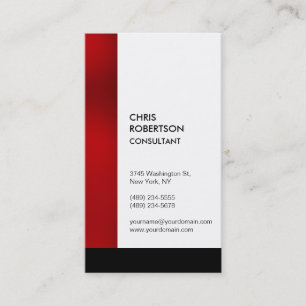 Carte de visite Vertical Colorful Red Black Stripe