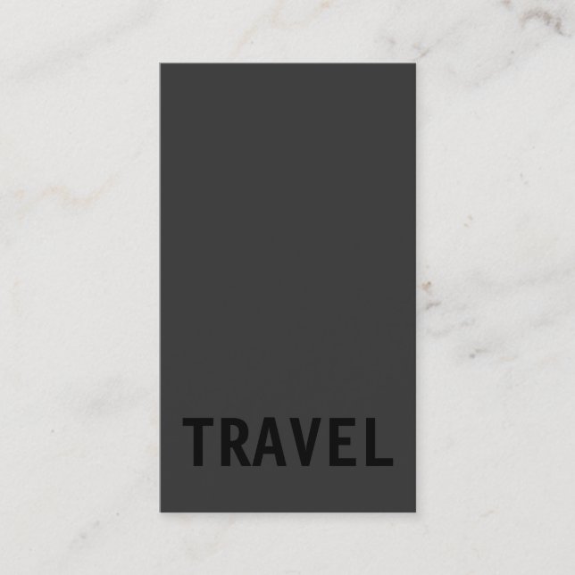 Carte de visite vertical de l'agent de voyage Grey (Devant)