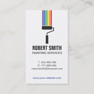 Carte de visite vertical de peinture arc-en-ciel d
