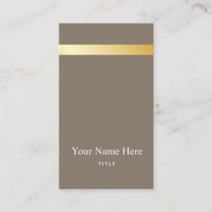 Carte de visite vertical élégant rayé d'or mode