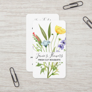 Carte de visite vertical fleur sauvage