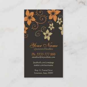 Carte de visite vertical floral tropical