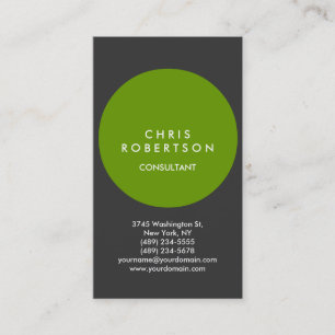 Carte de visite vertical gris blanc vert ronde
