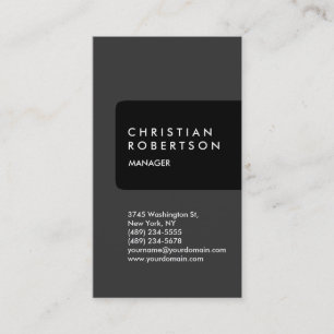 Carte de visite vertical gris noir
