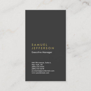 Carte De Visite Vertical gris noir professionnel simple moderne