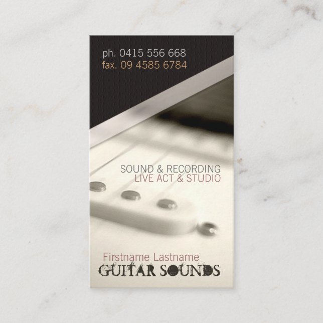CARTE DE VISITE vertical GUITAR LIGHT (Devant)