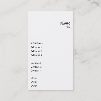 Carte De Visite Vertical lissez