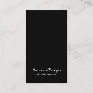 Carte De Visite Vertical moderne élégant noir & blanc professionne