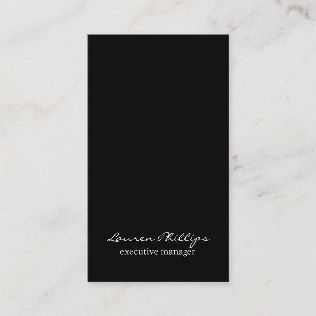 Carte De Visite Vertical moderne élégant noir & blanc professionne (Devant)