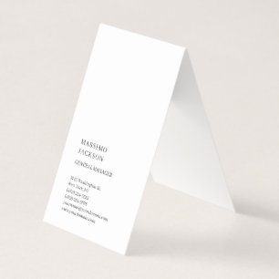 Carte De Visite Vertical Noir Blanc Minimaliste Tendance Simple
