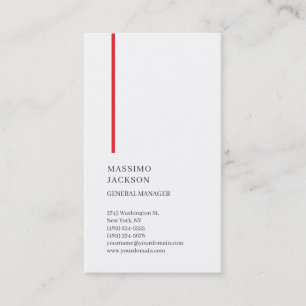 Carte De Visite Vertical Noir Blanc Rouge Tendance Moderne Simple