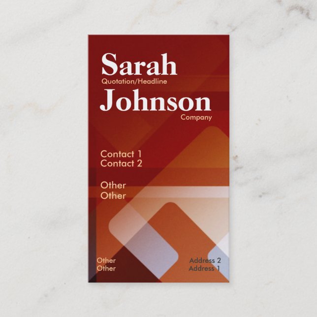 Carte de visite vertical Office Abstrait (Devant)