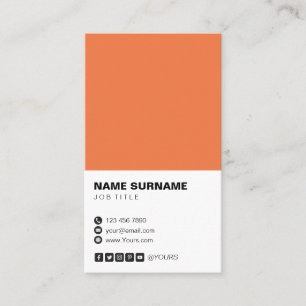 Carte de visite vertical orange professionnel