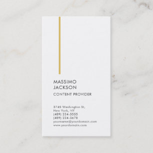 Carte De Visite Vertical Plain Simple Noir Blanc Minimaliste 