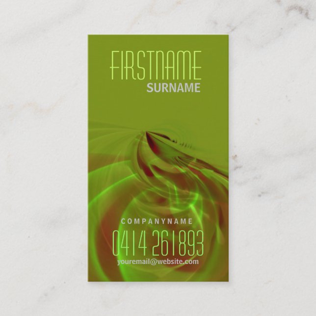 Carte de visite vertical Scifi Green (Devant)