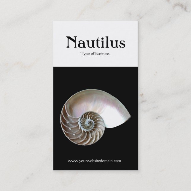 Carte De Visite Verticale de deux tons (Nautilus Shell) (Devant)