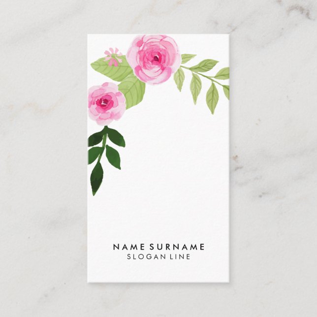 Carte De Visite Verticale en pastel moderne minimale florale (Devant)