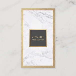 Carte De Visite Verticale grise d'or et de marbre Luxe de remise