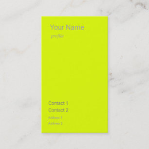 Carte De Visite verticale jaune fluorescente