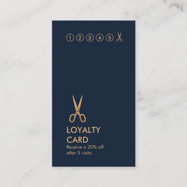 Carte De Visite Verticale minimale LoyaltyCard de coiffeur de (Devant)