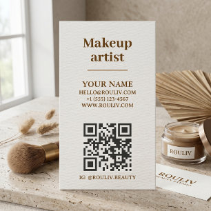 Carte de visite verticale minimaliste QR   Tons Te