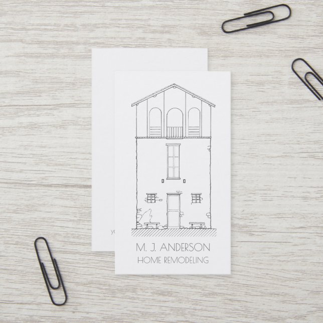 Carte De Visite Verticale professionnelle moderne de Chambre (Devant/Arrière en situation)