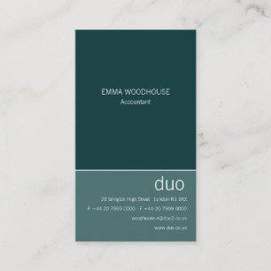 Carte De Visite Verticale Teal de duo
