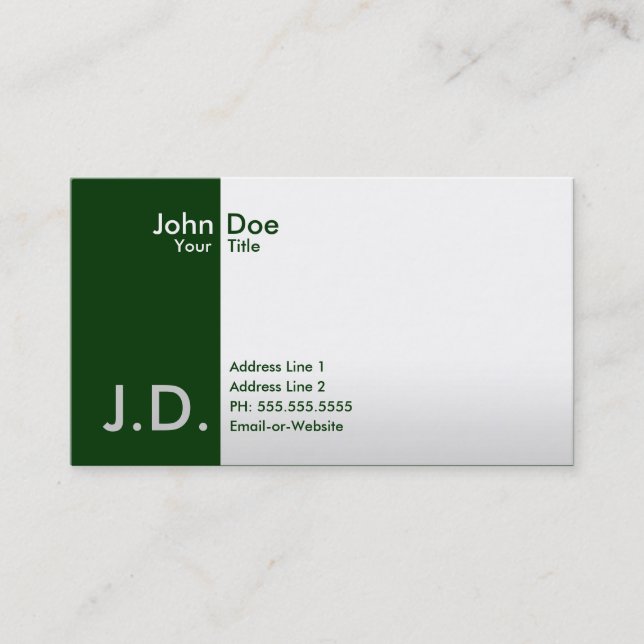 Carte De Visite verts professionnels (Devant)