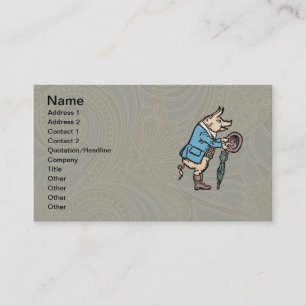 Carte De Visite Veste de porc Piggy mignonne Formelle Antique