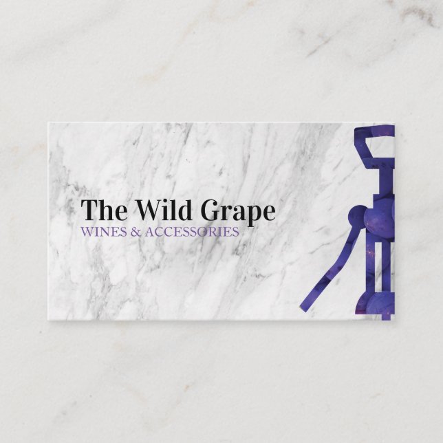 Carte De Visite Veste de raisin à vin | Sommelier (Devant)
