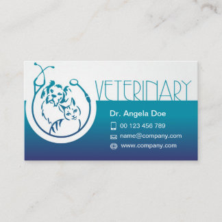 Carte De Visite Vet Business Card for Veterinary Clinic 