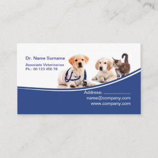 Carte De Visite Vet Business Card for Veterinary Clinic 