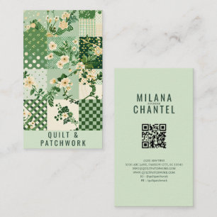 Carte De Visite Vêtement fait main en patchwork de quilt vert