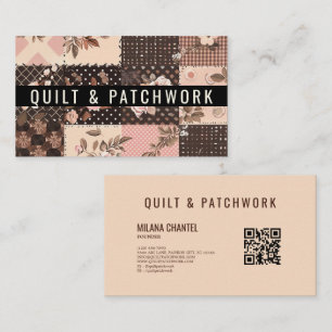 Carte De Visite Vêtements faits main en patchwork marron rose