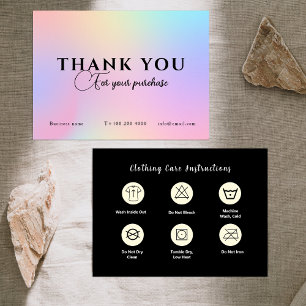 Carte De Visite Vêtements Soins rose Holographique Iridescente