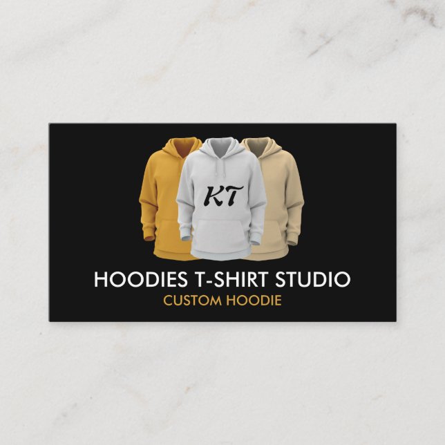 Carte De Visite Vêtements Sweatshirt Personnalisé Monogramme Sweat (Devant)