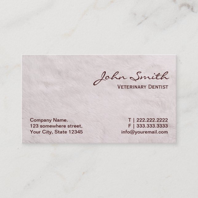 Carte de visite vétérinaire de dentiste de (Devant)