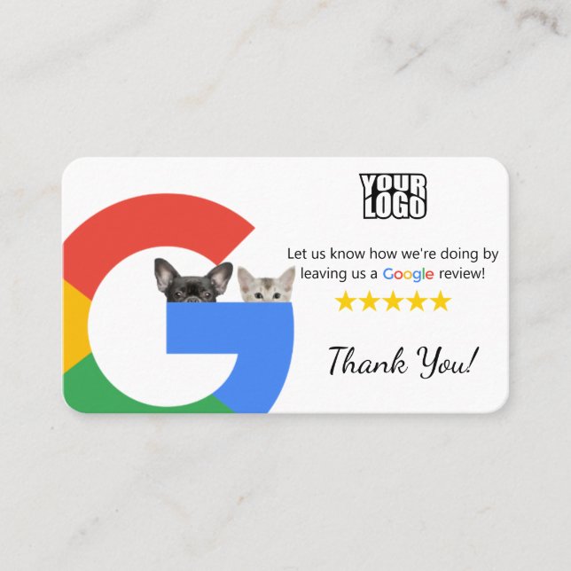 Carte De Visite Vétérinaire Google Modèle d'examen avec code QR (Devant)