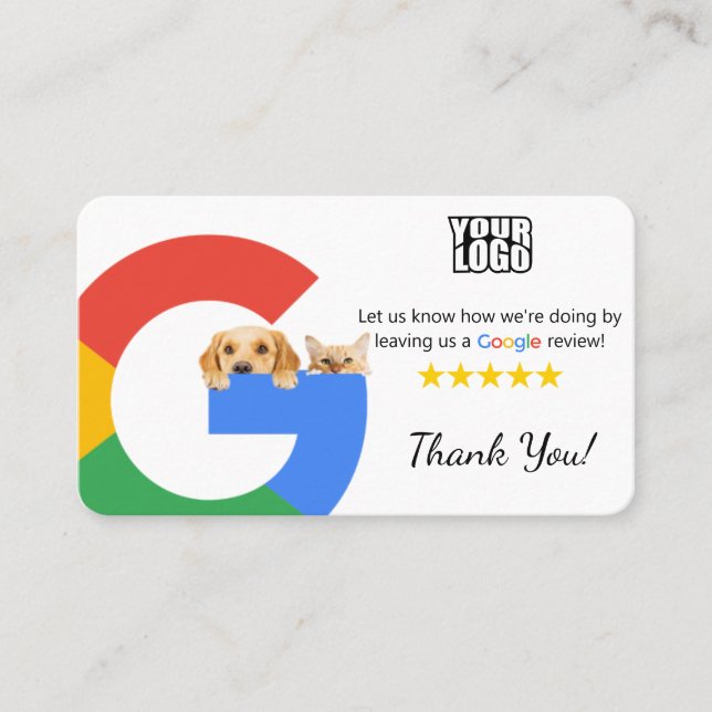Carte De Visite Vétérinaire Google Modèle d'examen avec code QR (Devant)