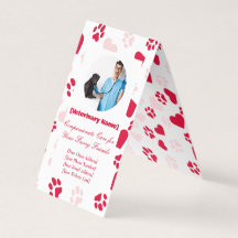Carte de visite vétérinaire pliable personnalisabl