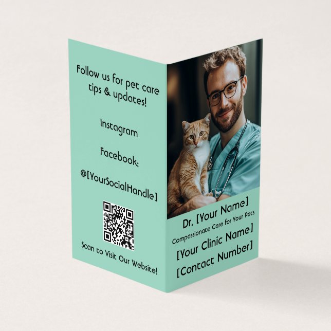 Carte de visite vétérinaire plié (Extérieur)