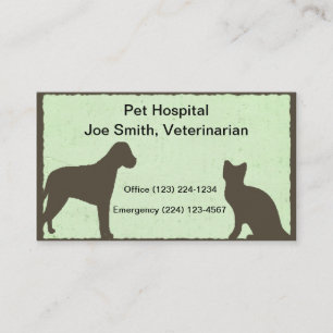 Carte de visite vétérinaire pour animaux de comp
