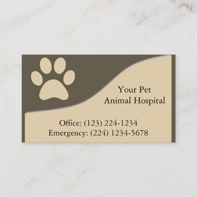 Carte de visite vétérinaire pour animaux de compag (Devant)