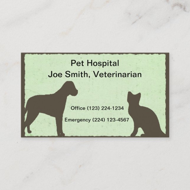 Carte de visite vétérinaire pour animaux de compag (Devant)