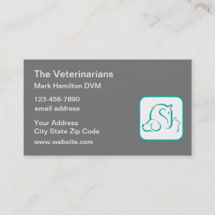 Carte De Visite Vétérinaire Thème Animaux de compagnie Emblem Cart