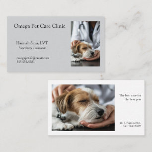 Carte De Visite Vétérinaire traite un chien malade