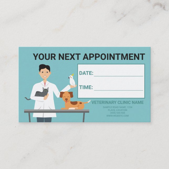 Carte De Visite Vétérinaire - Vet Clinic Next Nomination (Devant)