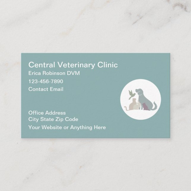 Carte De Visite Veterinarian Pastel Color Business Cards (Devant)