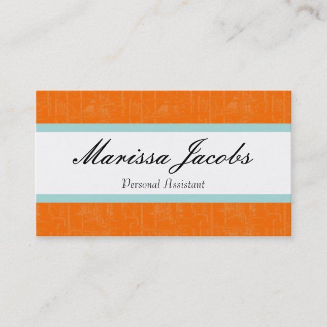 Carte de visite vibrant d'assistant personnel (Devant)