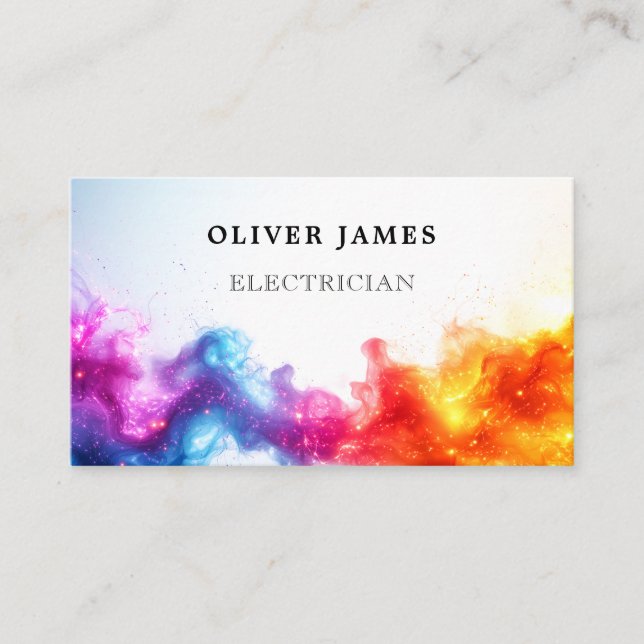Carte De Visite Vibrant Sparks Energy Electrician and Engineer (Devant)